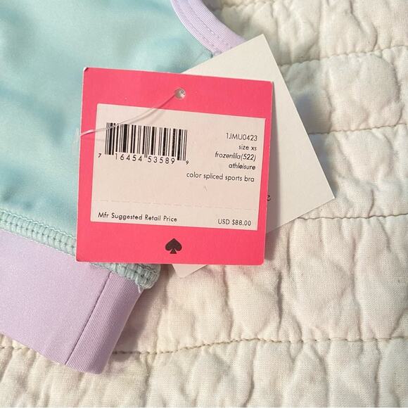 kate spade new york Colorblock Spliced one shoulder Sports Bra NWT $88 XS - Picture 8 of 11